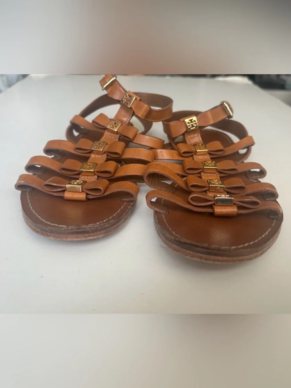 Tory Burch Kira Sandals Womens Size 7 M Leather Buckle Strappy Shoes